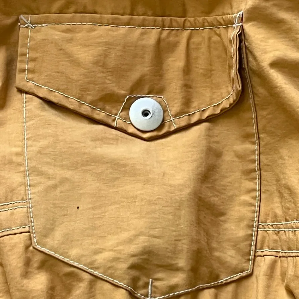 Obermeyer vintage zip front hooded gold jacket lined 12
